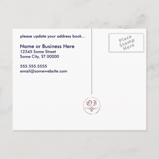 Carte Postale Faire-part nous avons affiché l'annonce : rayures rétro (Dos)