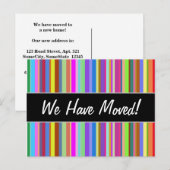 Carte Postale Faire-part "Nous avons bougé !" + Tentures de différentes cou (Devant / Derrière)