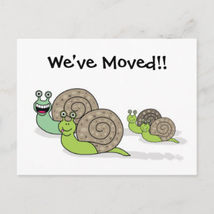 Carte Postale Faire-part Nous Avons Changé de Maison Escargots