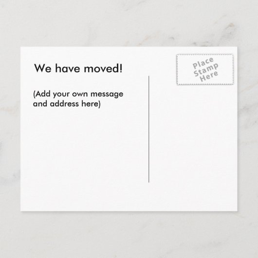 Carte Postale Faire-part Nous Avons Déménagé ! (Dos)