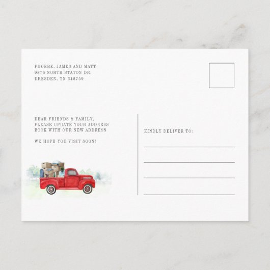 Carte Postale Faire-part Nous avons déménagé Annonce de changement d'adress (Dos)