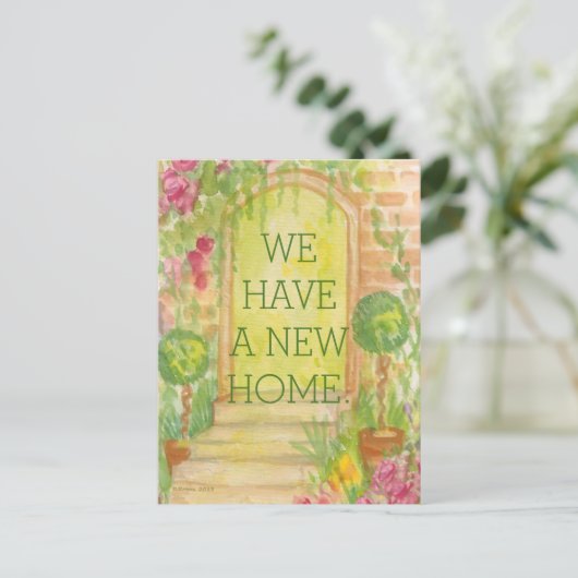 Carte Postale Faire-part Nous avons déménagé - Annonce de nouvelle maison (Debout devant)