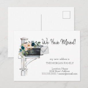 Carte Postale Faire-part Nous Avons Déménagé, Aquarelle Boîte aux lettres b