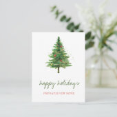 Carte Postale Faire-part Nous avons déménagé, arbre de Noël (Debout devant)