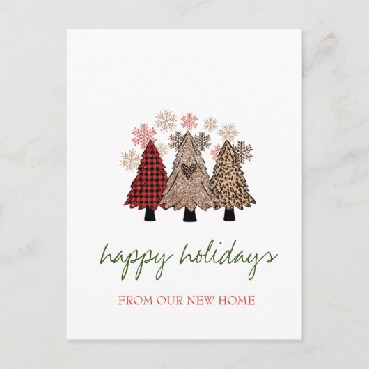 Carte Postale Faire-part Nous avons déménagé,Arbres de Noël Cool (Devant)