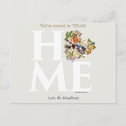 Carte Postale Faire-part Nous avons déménagé au Texas Postcard (Devant)