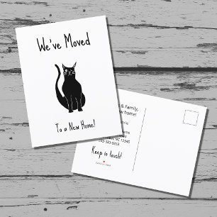 Carte Postale Faire-part Nous avons déménagé Black Cat Nouvelle Maison Simp