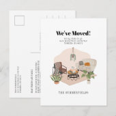 Carte Postale Faire-part Nous avons déménagé Boho Chic Chic Changement d'ad (Devant / Derrière)
