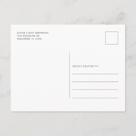 Carte Postale Faire-part Nous avons déménagé Boho Chic Nouvelle Adresse Dém (Dos)