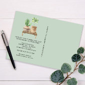 Carte Postale Faire-part Nous avons déménagé Boho Plantes Sage Green Moving