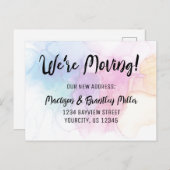 Carte Postale Faire-part Nous avons déménagé Calligraphie Adresse manuscrit (Devant / Derrière)