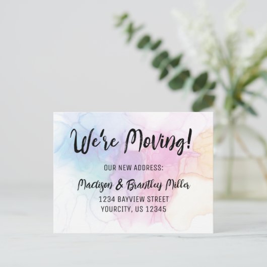 Carte Postale Faire-part Nous avons déménagé Calligraphie Adresse manuscrit (Debout devant)