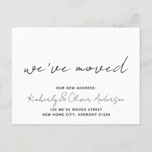 Carte Postale Faire-part Nous avons déménagé Calligraphie manuscrite Adress