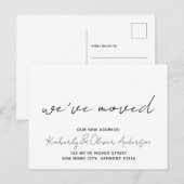 Carte Postale Faire-part Nous avons déménagé Calligraphie manuscrite Adress (Devant / Derrière)