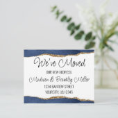 Carte Postale Faire-part Nous avons Déménagé Calligraphie Marine & Parties (Debout devant)