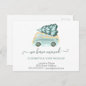 Carte Postale Faire-part Nous avons déménagé Camion Vert Sapin de Noël (Devant / Derrière)