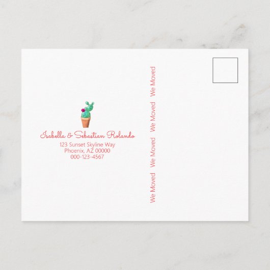 Carte Postale Faire-part Nous avons déménagé Changement d'adresse Southwest (Dos)