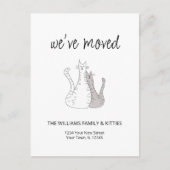 Carte Postale Faire-part Nous avons déménagé Chats mignons en mouvement  (Devant)