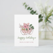 Carte Postale Faire-part Nous Avons Déménagé, Chic Pink Sleigh (Debout devant)