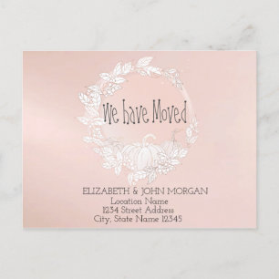 Carte Postale Faire-part Nous Avons Déménagé, Citrouille Nouvelle Adresse