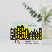 Carte Postale Faire-part Nous avons déménagé dans des immeubles d'apparteme (Debout devant)