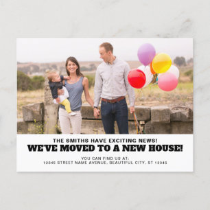 Carte Postale Faire-part Nous avons déménagé dans une nouvelle maison Adres