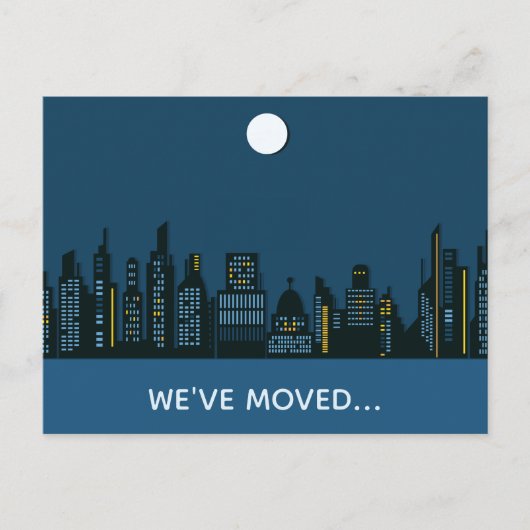 Carte Postale Faire-part Nous avons déménagé des bâtiments urbains Nouvelle (Devant)