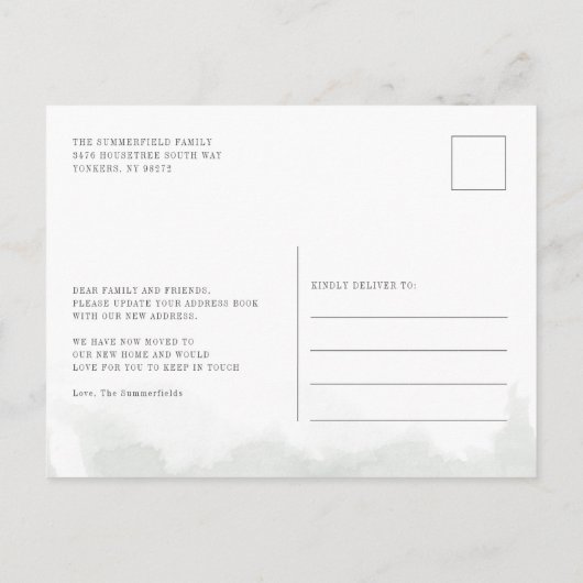 Carte Postale Faire-part Nous avons déménagé Elegant Moving (Dos)