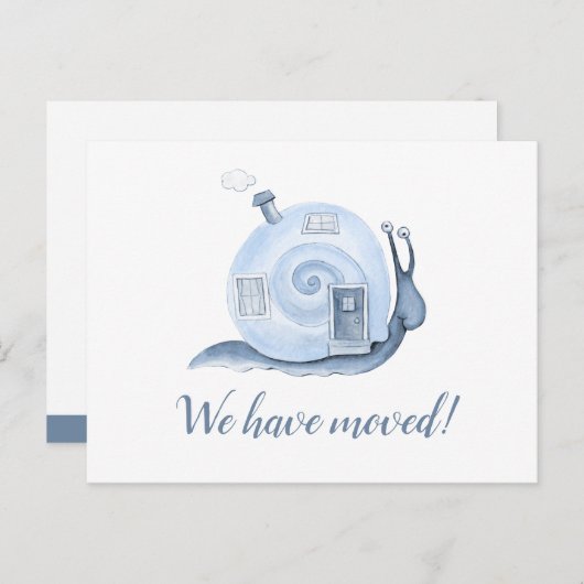 Carte Postale Faire-part Nous avons déménagé escargot déménagement maison b (Devant / Derrière)