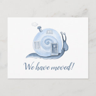 Carte Postale Faire-part Nous avons déménagé escargot déménagement maison b