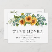 Carte Postale Faire-part Nous avons déménagé Eucalyptus Tournesol Déménagem (Devant / Derrière)