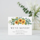 Carte Postale Faire-part Nous avons déménagé Eucalyptus Tournesol Déménagem (Debout devant)