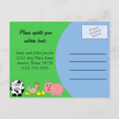 Carte Postale Faire-part Nous avons déménagé ferme animale grange (Dos)