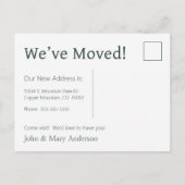 Carte Postale Faire-part Nous avons déménagé Forêt de pins Aquarelle (Dos)