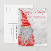 Carte Postale Faire-part Nous Avons Déménagé, Gnome De Noël (Devant / Derrière)