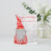 Carte Postale Faire-part Nous Avons Déménagé, Gnome De Noël (Debout devant)