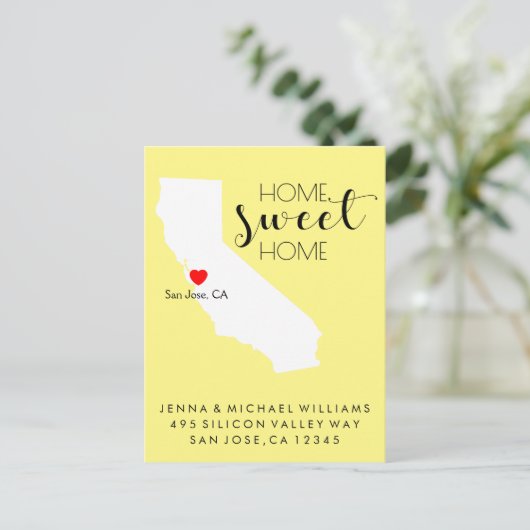 Carte Postale Faire-part Nous avons déménagé | Home Sweet Home Californie (Debout devant)