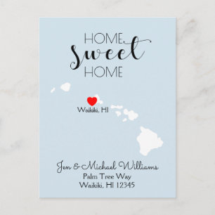 Carte Postale Faire-part Nous avons déménagé Home Sweet Home Hawaii