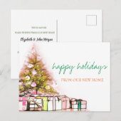 Carte Postale Faire-part Nous Avons Déménagé, L'Arbre De Noël Présente Vaca (Devant / Derrière)