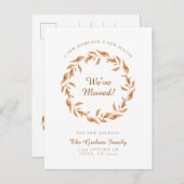 Carte Postale Faire-part Nous avons déménagé les feuilles d'automne Thanksg (Devant / Derrière)