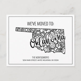 Carte Postale Faire-part Nous avons déménagé l'Etat de Mandala Oklahoma