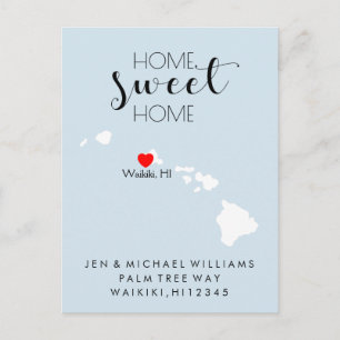 Carte Postale Faire-part Nous avons déménagé Maison douce Maison Hawaï