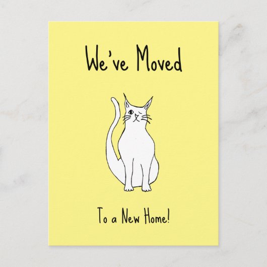 Carte Postale Faire-part Nous avons déménagé Mignon Chat qui cligne Nouvel (Devant)