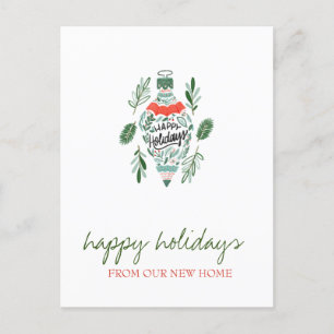 Carte Postale Faire-part Nous Avons Déménagé, Noël Fête Ornement