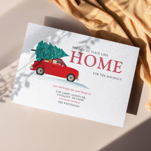 Carte Postale Faire-part Nous avons déménagé Noël Nouvelle Adresse Voiture 