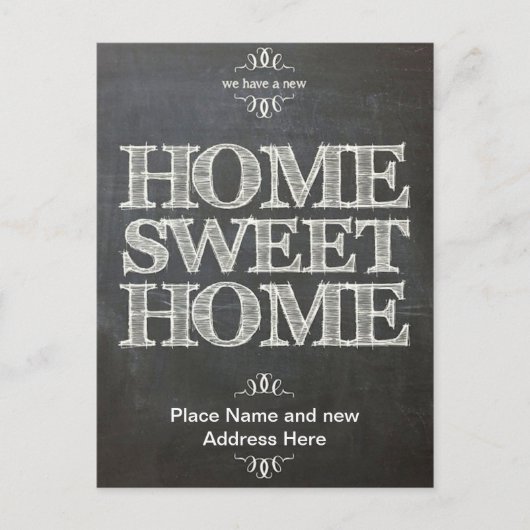 Carte Postale Faire-part Nous avons déménagé Nouvelle adresse Chalkboard Ca (Devant)