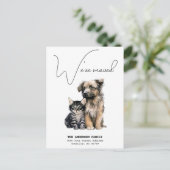 Carte Postale Faire-part Nous Avons Déménagé Nouvelle Adresse Chat Chien Aq (Debout devant)