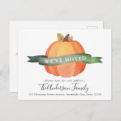 Carte Postale Faire-part Nous avons déménagé Nouvelle Adresse Citrouille Va (Devant / Derrière)