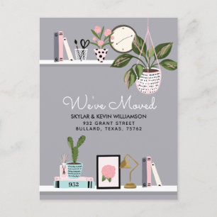 Carte Postale Faire-part Nous avons déménagé - Nouvelle adresse Décor de pl