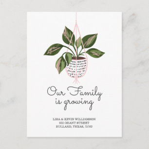 Carte Postale Faire-part Nous avons déménagé - Nouvelle adresse Plante susp